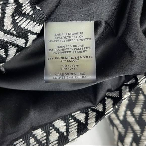 Alice + Olivia Black White Sahara Basket Weave Jacket Shoulder Pads XS - Picture 6 of 6